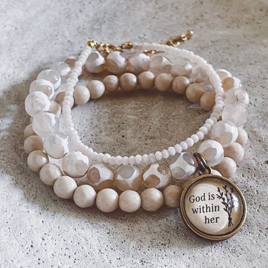 "God is within her" Bracelet set