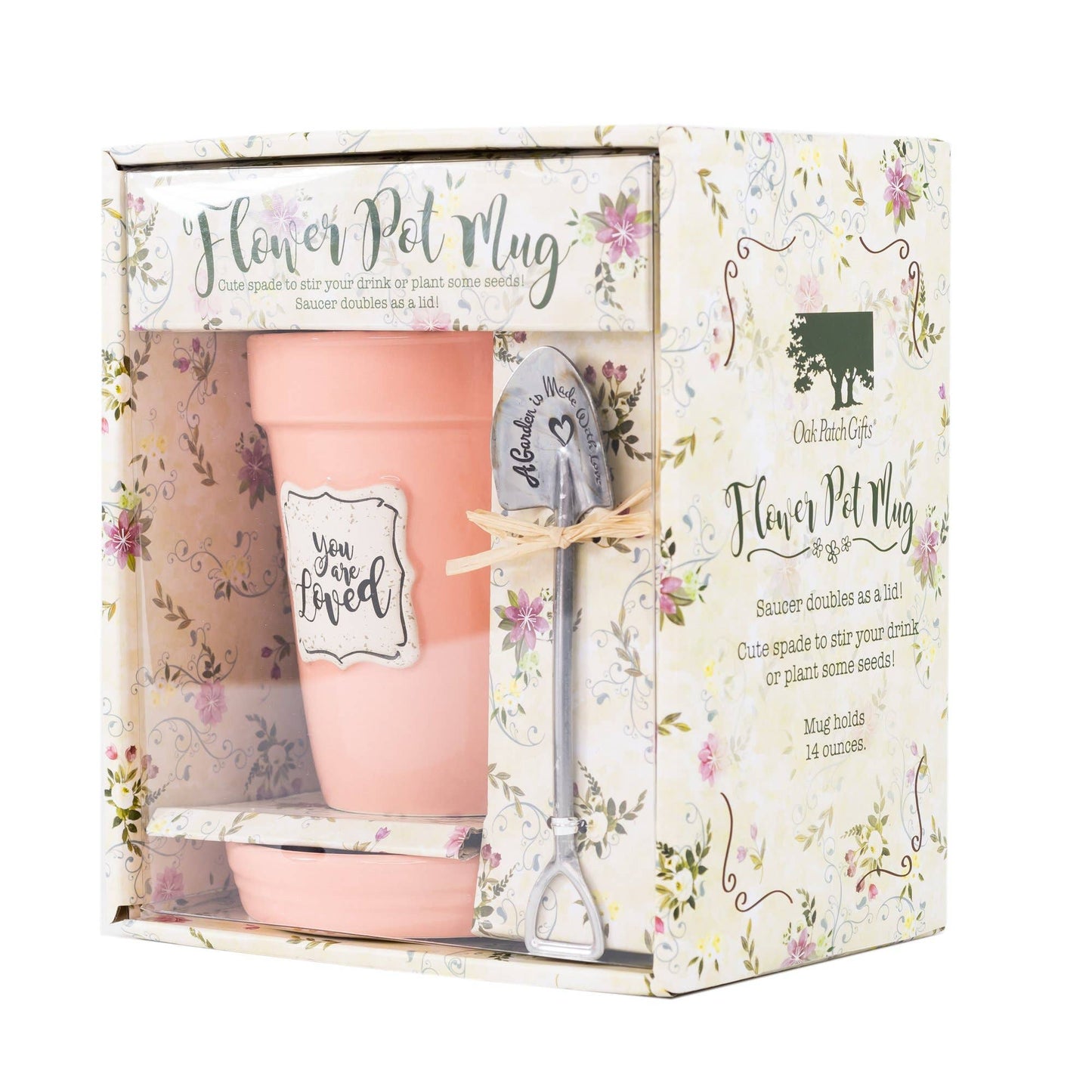 Peach Flower Pot Mug - “You’re Loved” Without Scripture