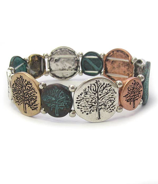 ( B385 )  TREE OF LIFE STRETCH BRACELET